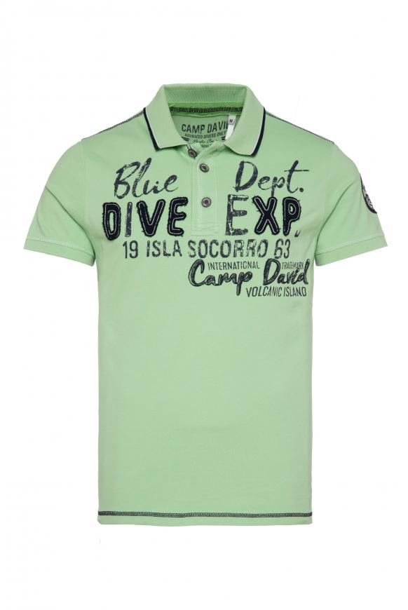 Pikee-Polo mit Label-Applikationen light green