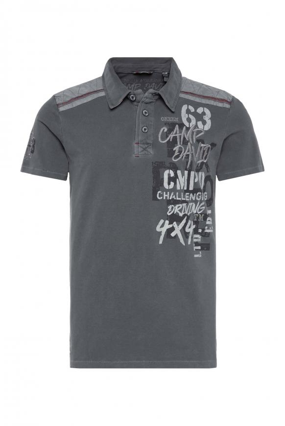 Pikee-Polo mit Schulter-Patch und Artworks mud