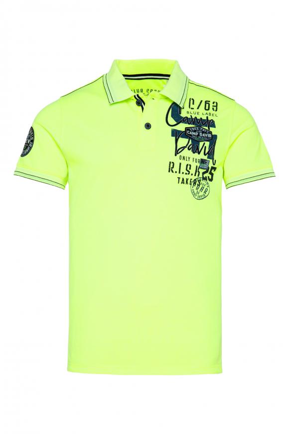 Pikee-Polo mit Trikotkragen und Artworks neon lime