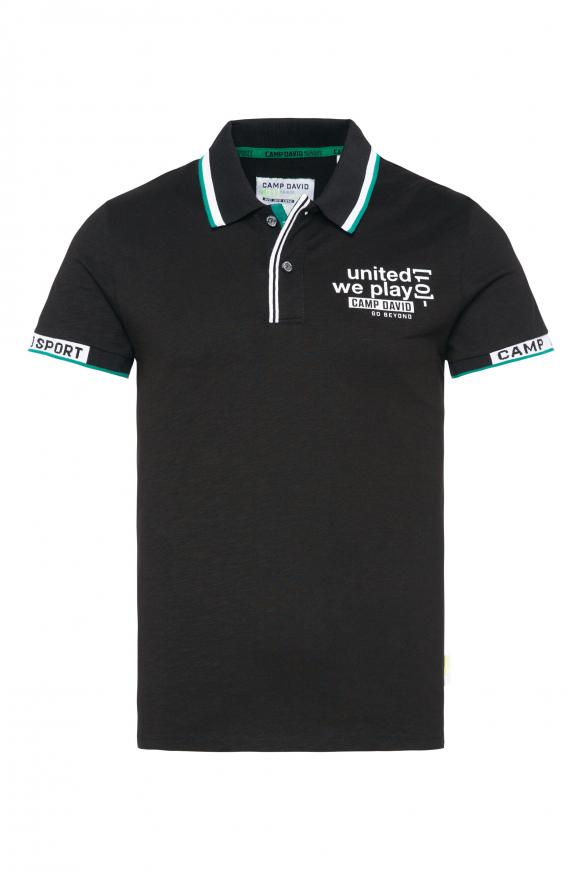 Polo mit Tipping an Kragen und Bündchen black