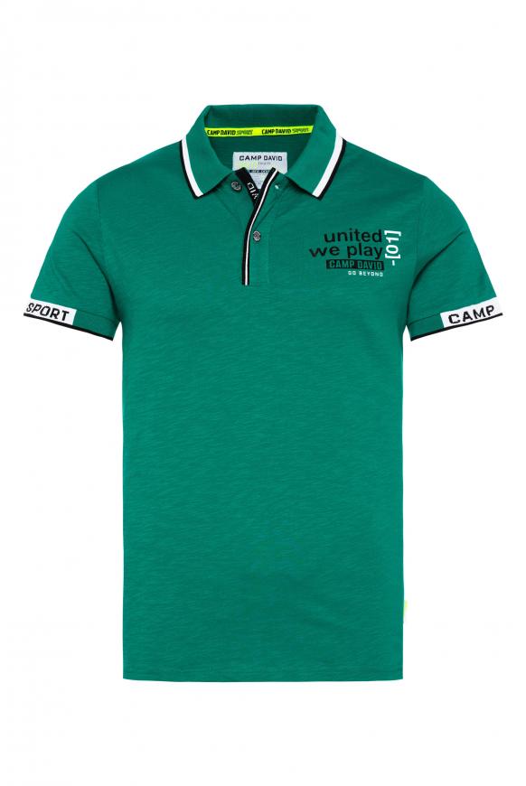 Polo mit Tipping an Kragen und Bündchen action green