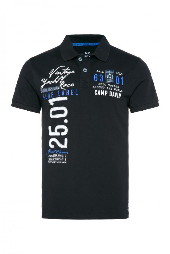 Poloshirt aus Pikee mit Artworks black
