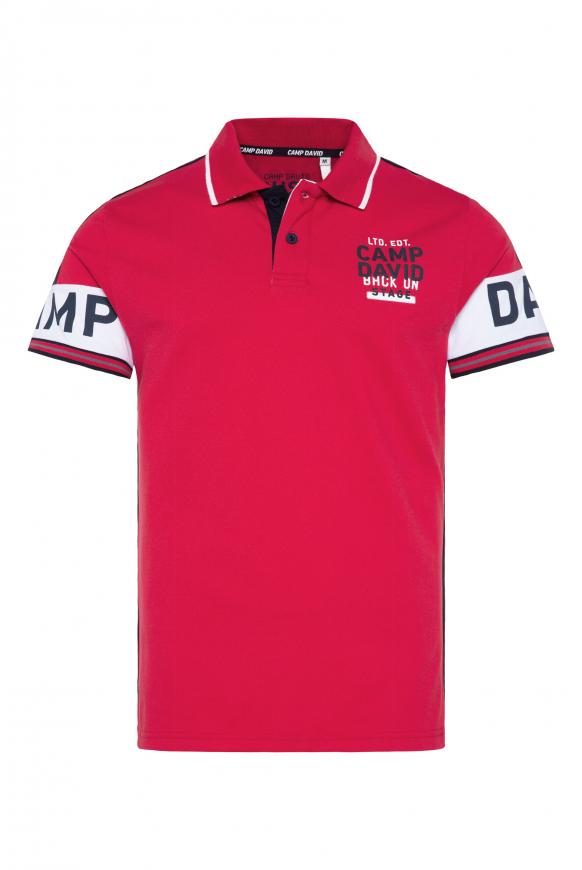 Poloshirt aus Pikee mit Logo-Ärmeln royal red