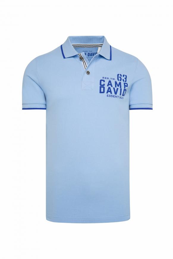 Poloshirt aus Pikee mit Logo Puff Print summer blue