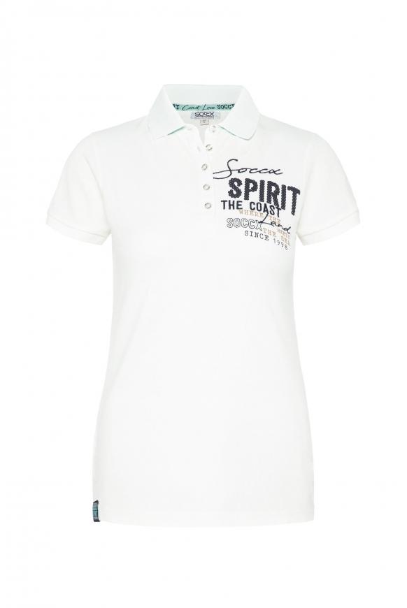 Poloshirt aus Pikee mit Rücken-Artwork ivory