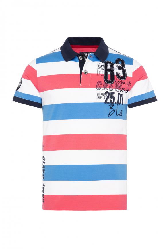 Poloshirt mit farbigen Blockstreifen summer pink