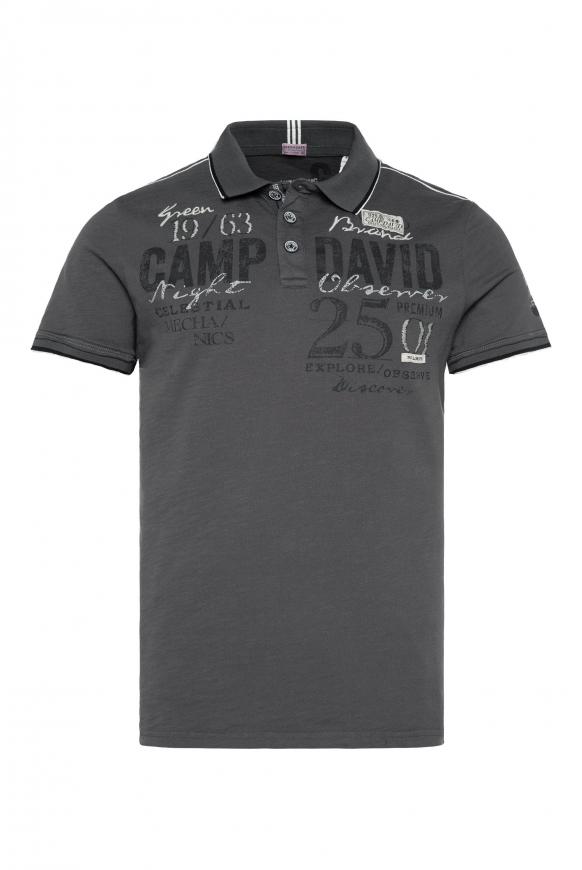 Poloshirt mit Label-Applikationen mud