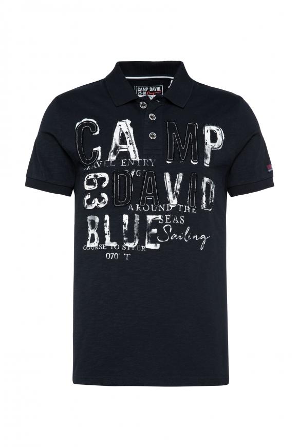 Poloshirt mit Logo-Applikationen blue navy