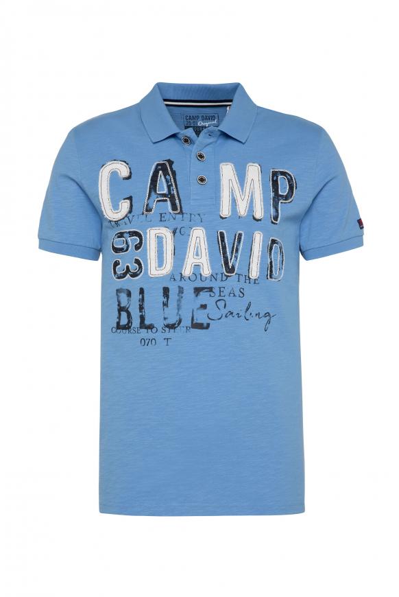 Poloshirt mit Logo-Applikationen soft blue