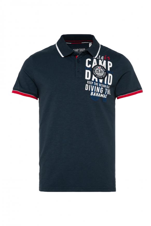 Poloshirt mit Rücken-Artwork ocean navy