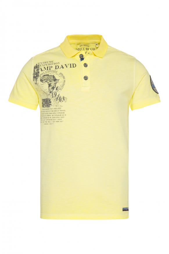 Poloshirt mit Schulter-Patches und Artworks bleached sun