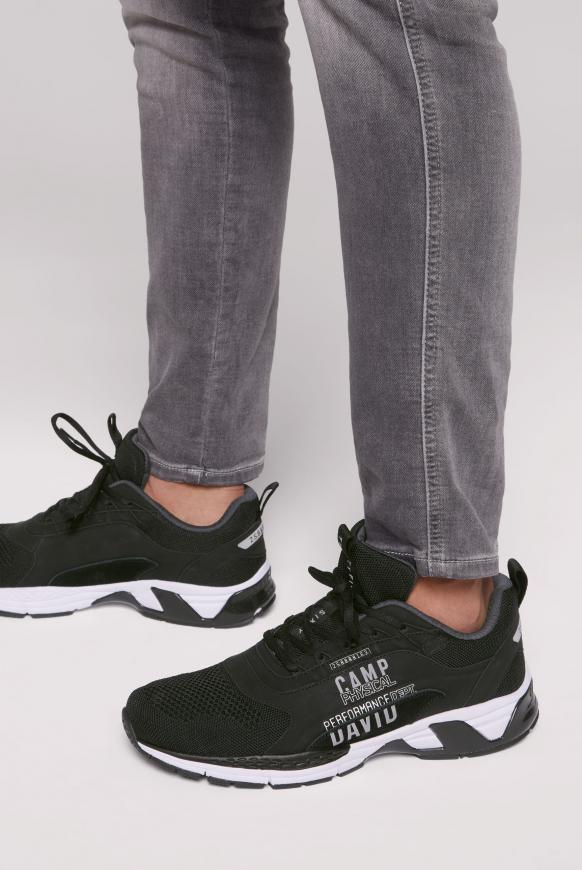 Premium Sneaker im Materialmix black