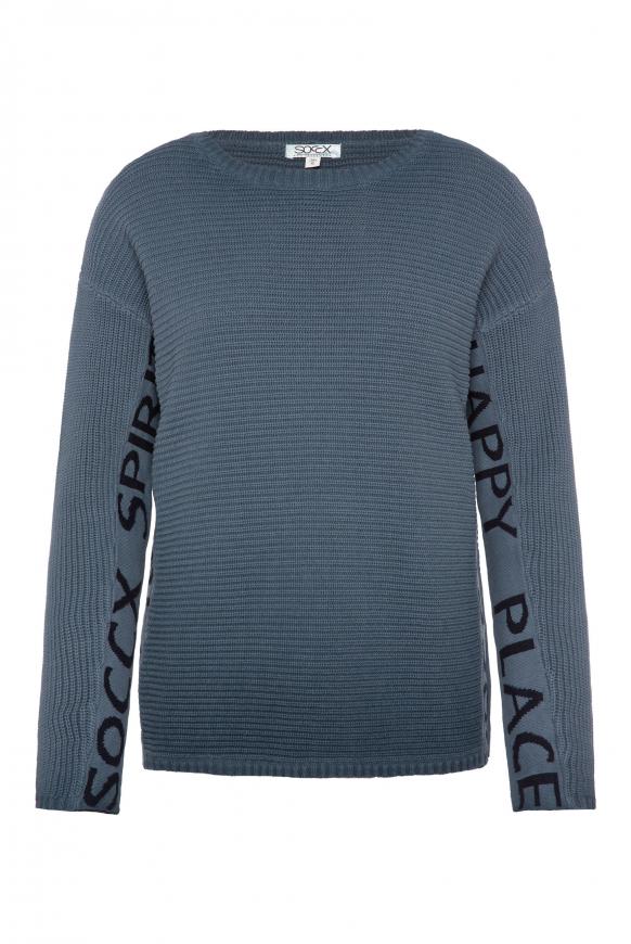 Pullover mit Intarsien-Logo blue navy
