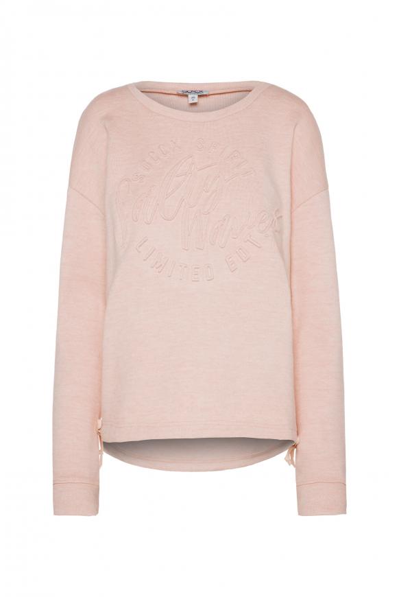 Pullover mit Prägedruck milky rose mel.