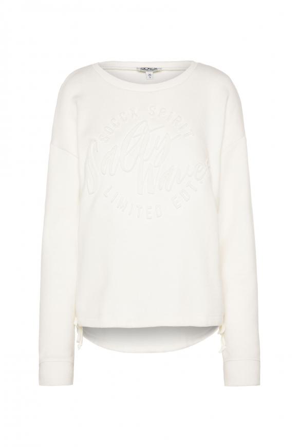 Pullover mit Prägedruck ivory