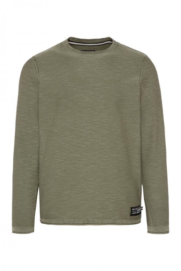 Pullover mit Used-Optik green olive
