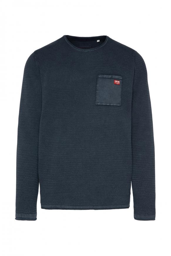 Pullover Stone Washed mit Strickmuster