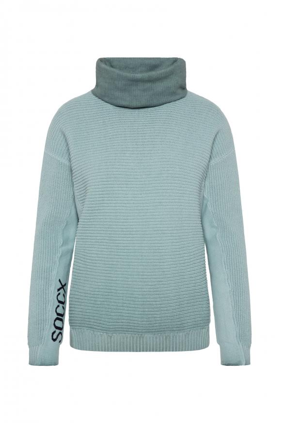 Rollkragenpullover mit Intarsien-Strick frosted lake