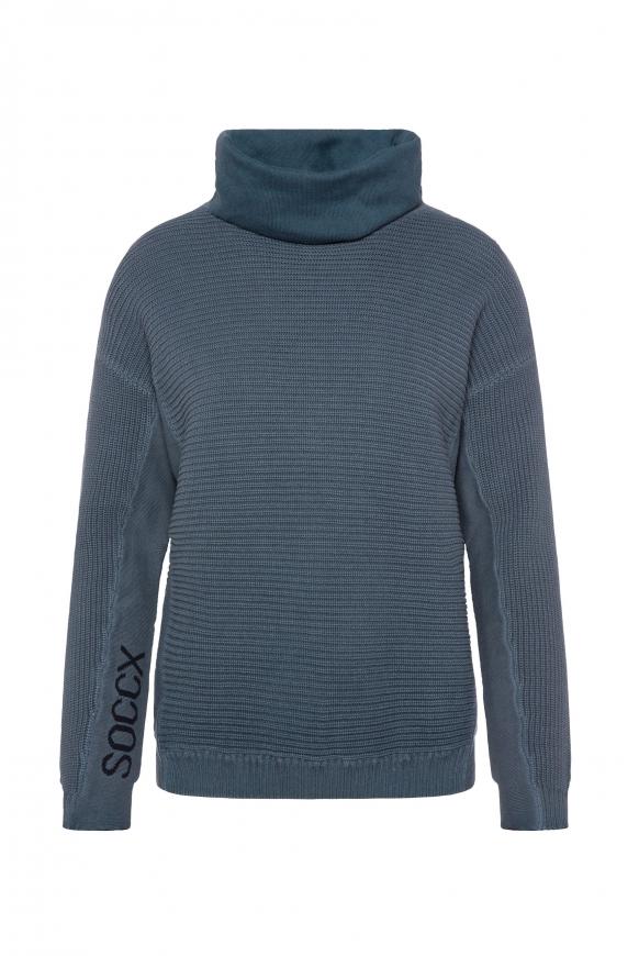 Rollkragenpullover mit Intarsien-Strick