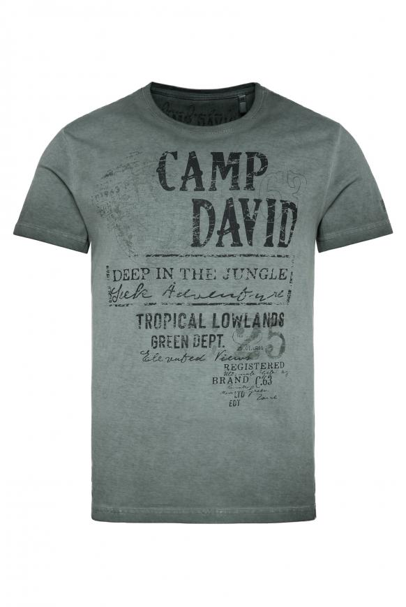 Rundhalsshirt mit beidseitigen Logo Prints green shadow