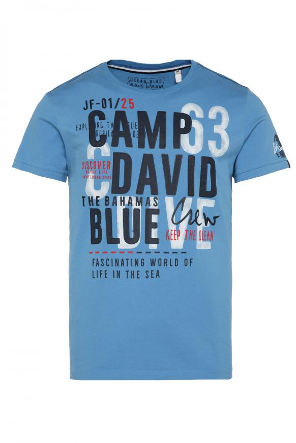 Rundhalsshirt mit Logo Artworks scuba blue