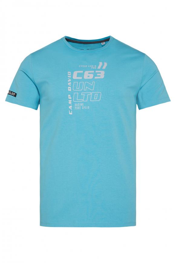 Rundhalsshirt mit Print Artworks power blue