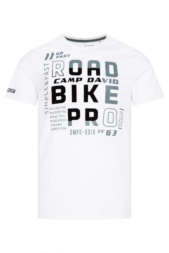 Rundhalsshirt mit Print Artworks opticwhite
