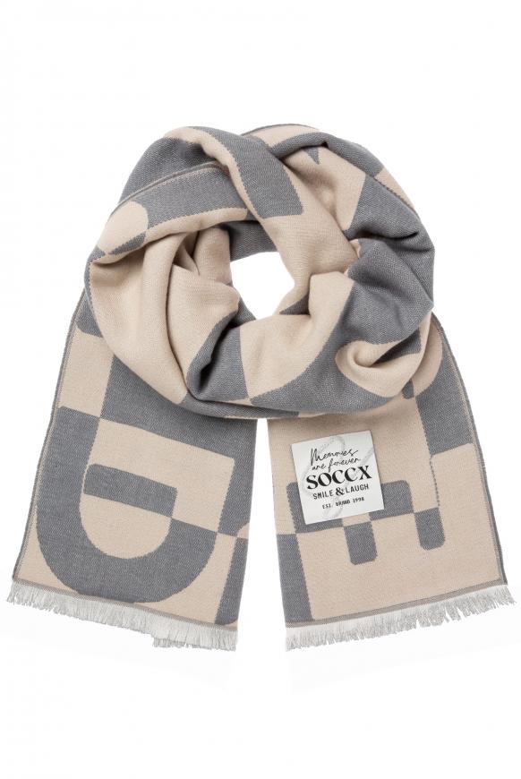 Schal mit Intarsia-Muster cool sand