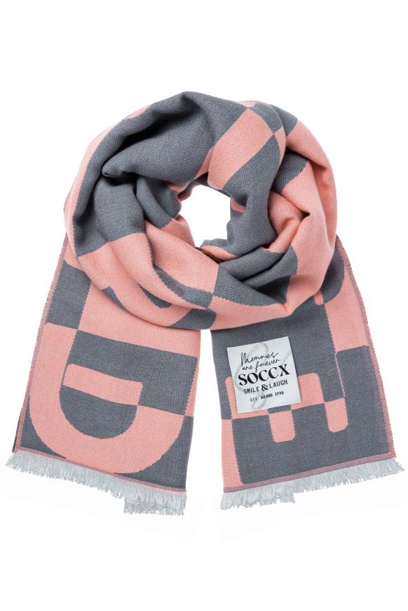 Schal mit Intarsia-Muster dark ash