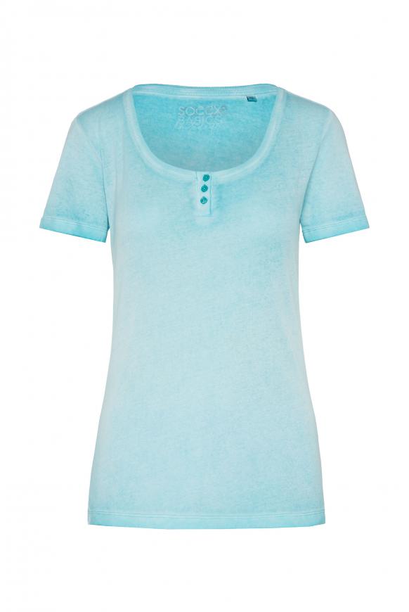 Serafino-Rippshirt lagoon blue