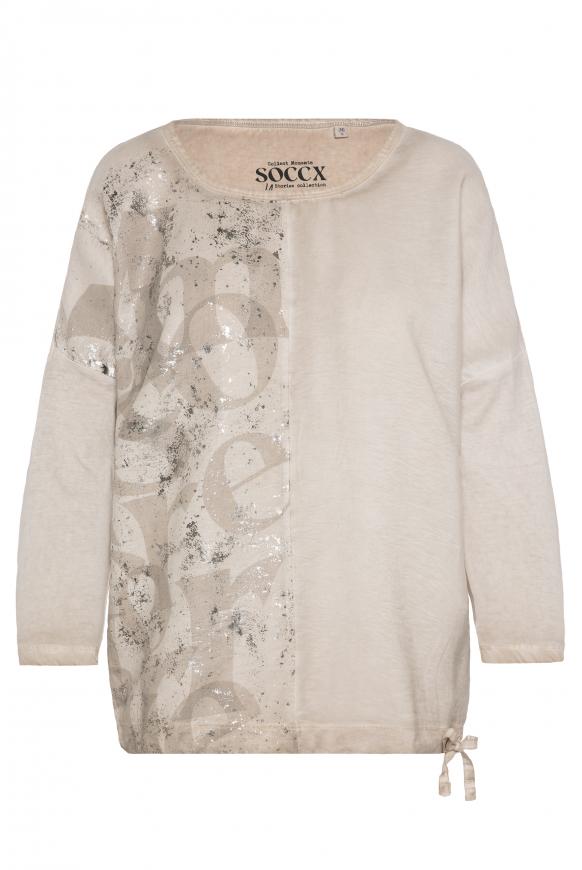 Shirt im Materialmix mit 3/4-Ärmeln