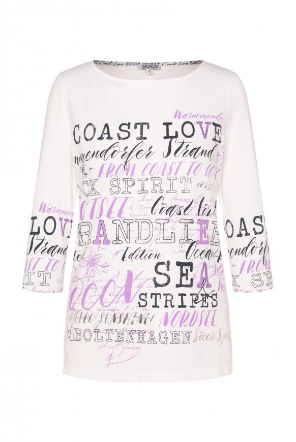 Shirt mit beidseitigem Wording Print ivory
