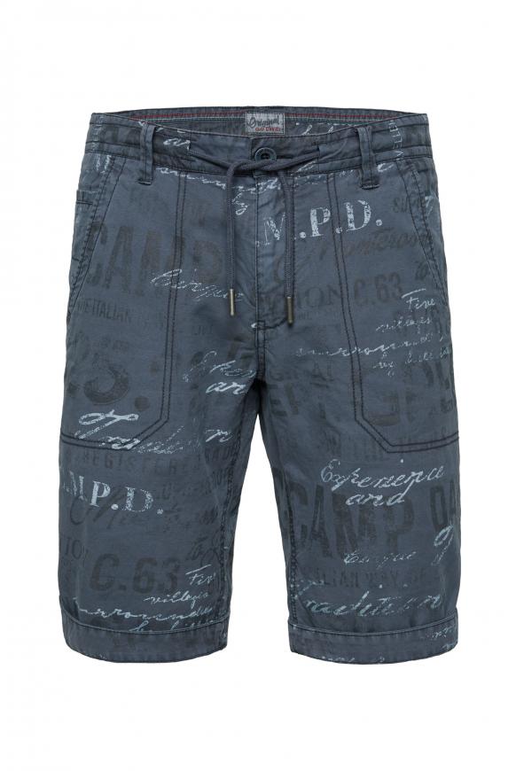 Shorts mit All Over Print steel blue