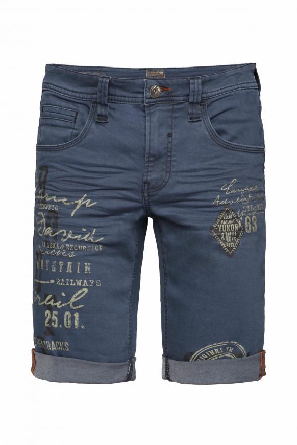 Skater Jeans RO:BI Shorts mit Label Prints steel blue
