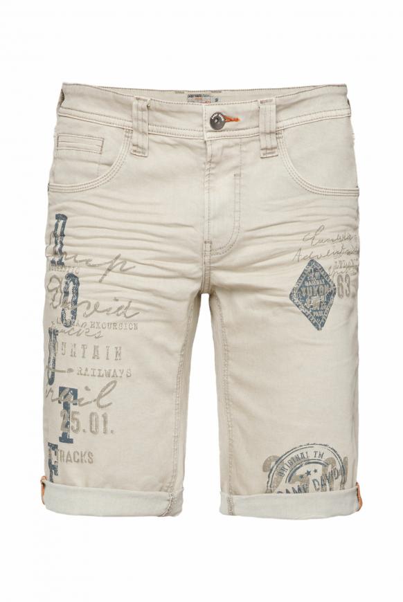 Skater Jeans RO:BI Shorts mit Label Prints smoggy white