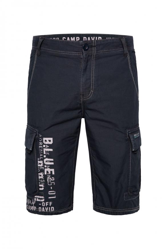 Skater Shorts mit Kontrastnähten und Prints deep sea