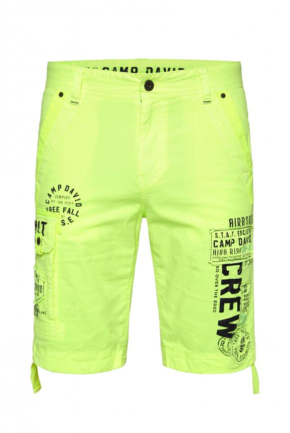 Skater Shorts mit Label-Applikationen neon lime