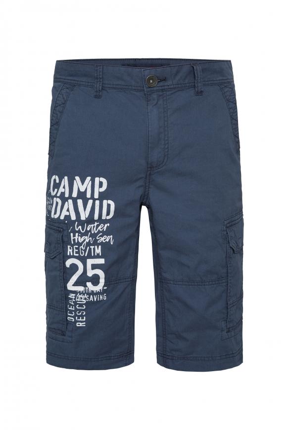 Skater Shorts mit Logo Print steel blue