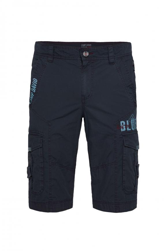 Skater Shorts mit Tapes, Prints und Stickereien ocean navy