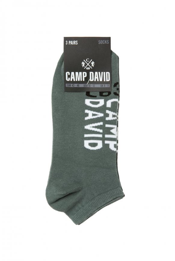 Sneakersocken im Dreierpack dark sage
