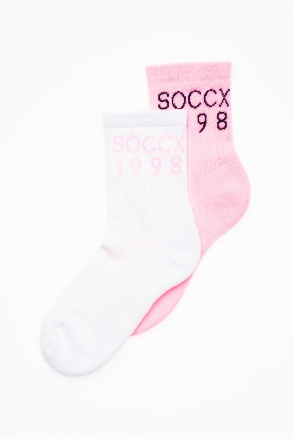 Socken mit Intarsia-Logo  beach pink / opticwhite
