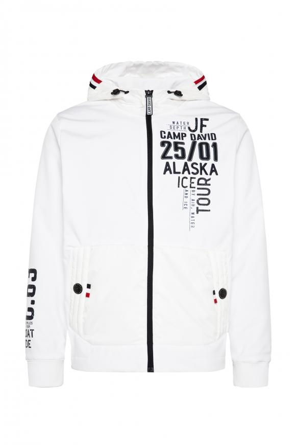 Softshelljacke im Materialmix mit Artworks