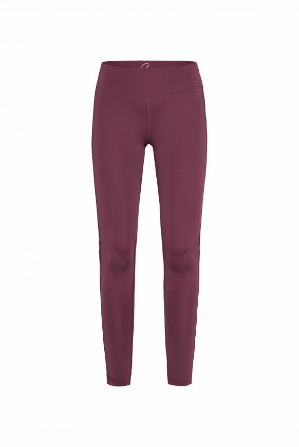 Sport Leggings mit Logo-Tape an den Seiten grape juice