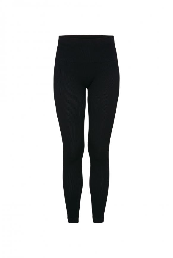 Sport-Leggings mit Rippstruktur black