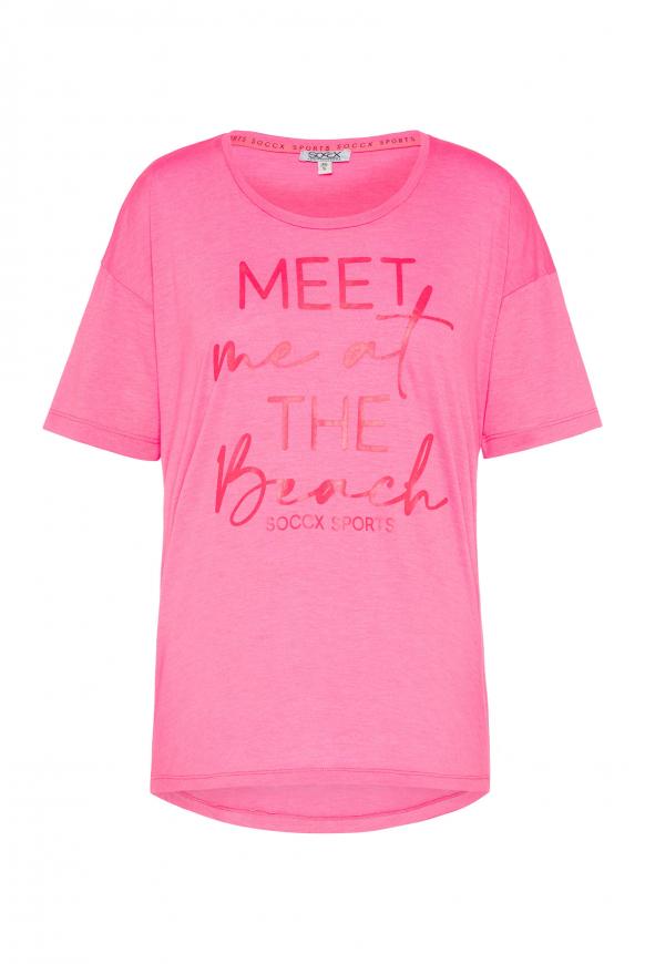 Sport T-Shirt mit tonigem Wording Print beach pink