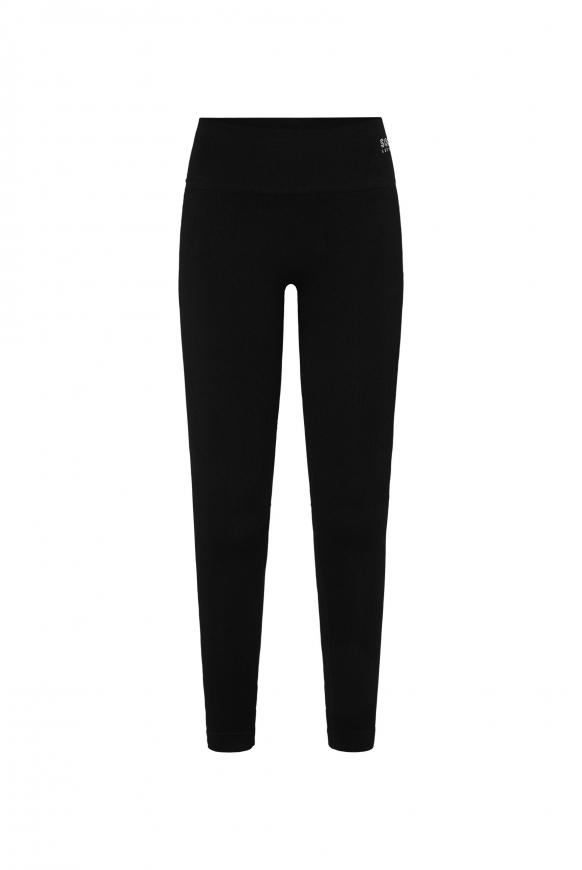 Sporttights Seamless mit Rippstruktur black