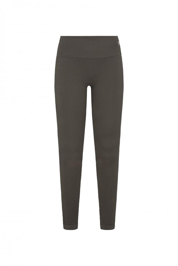 Sporttights Seamless mit Rippstruktur washed black