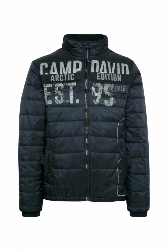 Stepp-Blouson mit Label-Applikationen deep sea