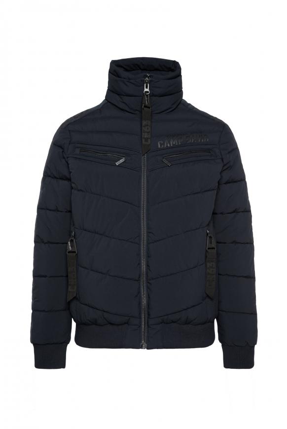 Steppblouson mit Doppelkragen und Logo-Tapes blue navy