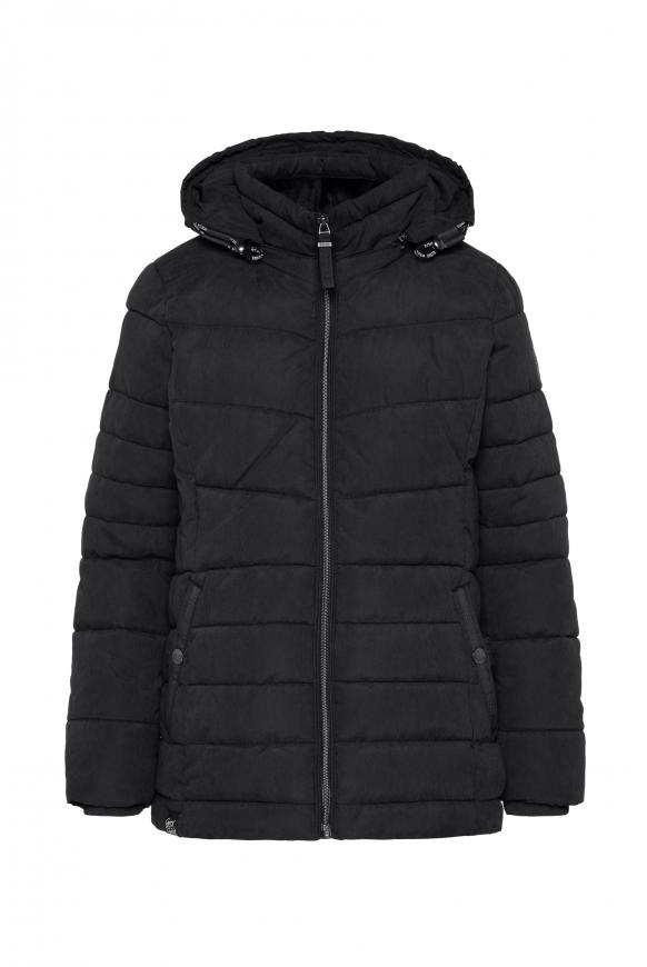 Steppjacke mit abtrennbarer Kapuze black